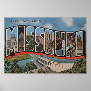 Missouri (Dam-Ansicht) - Große Letter-Szenen Poster