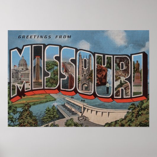 Missouri (Dam-Ansicht) - Große Letter-Szenen Poster (Vorne)