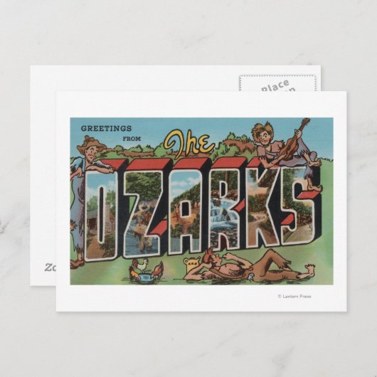 Missouri - Die Ozarks - Großbuchstaben Szenen 2 Postkarte (Vorne/Hinten)