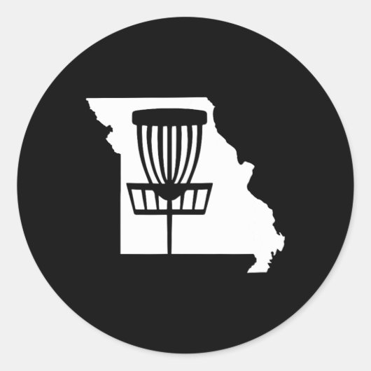 Missouri Disk Golf Staat mit Basket Graphic Runder Aufkleber (Vorderseite)