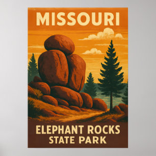 Missouri Elephant Rocks State Park V01 Poster