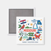 Missouri Family Trip Keepsake Personalized Magnet (Vorderseite/Rückseite)