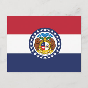 Missouri-Flagge Show-Me State Siegel Postkarte