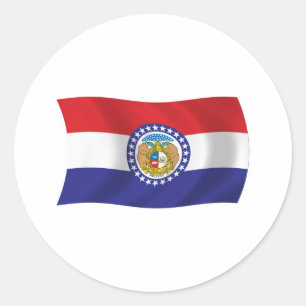 Missouri-Flaggenaufkleber Runder Aufkleber
