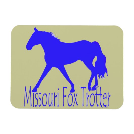 Missouri Fox Trotter Blue Horse Silhouette Magnet (Horizontal)
