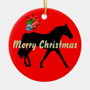 Missouri Foxtrotter Silhouette Frohe Weihnachten Keramik Ornament