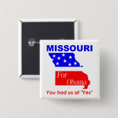 Missouri für Obama Button (Vorne & Hinten)