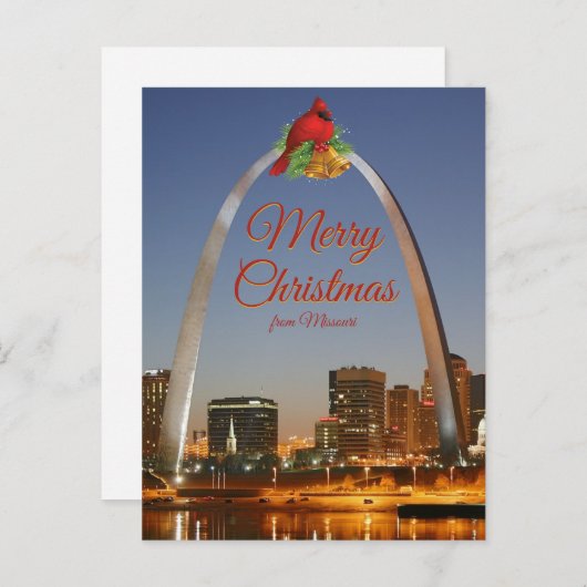 Missouri Gateway Arch Frohe Weihnachtsferien Postkarte (Vorne/Hinten)