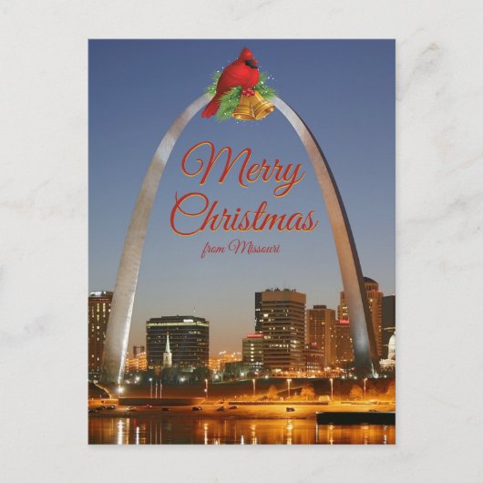 Missouri Gateway Arch Frohe Weihnachtsferien Postkarte (Vorderseite)