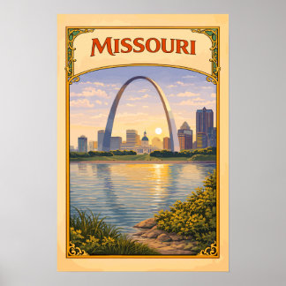Missouri Gateway Arch im Vintage-Stil Poster