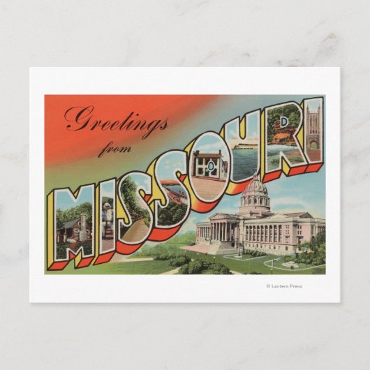 Missouri (Gebäude Hauptstadt) - Großbuchstaben Postkarte (Vorderseite)