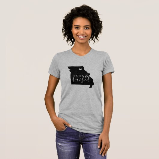 Missouri Geborenes und aufgestelltes Staat T-Shirt (Vorne ganz)