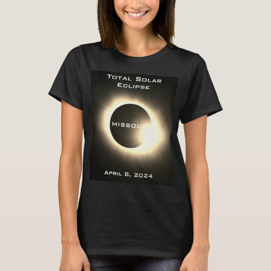 Missouri Gesamte Sonnenfinsternis 8. April 2024 T-Shirt (Vorderseite)