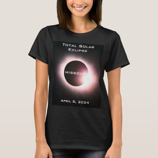 Missouri Gesamte Sonnenfinsternis 8. April 2024 T-Shirt (Vorderseite)