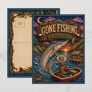 Missouri Gone Fishing Pallid Sturgeon Postkarte