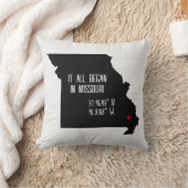 Missouri GPS Koordinaten mit Herz Kissen (Decke)