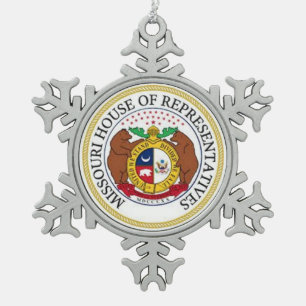 MISSOURI-HAUS DER VERTRETER SCHNEEFLOCKEN Zinn-Ornament