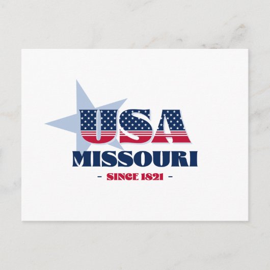 Missouri in roter, weißer und blauer Postkarte (Vorderseite)