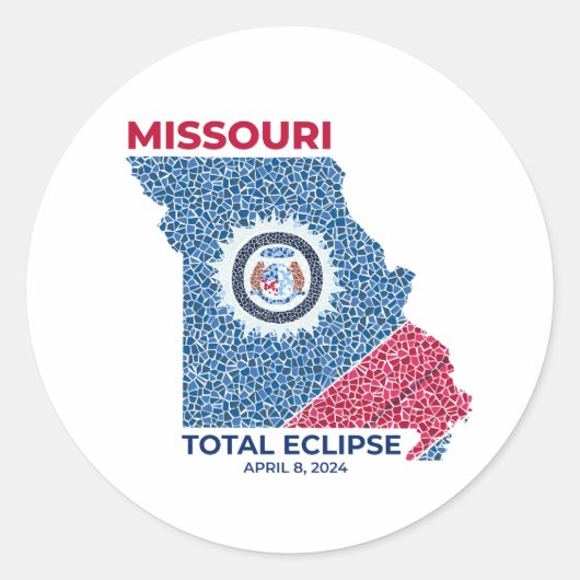 Missouri insgesamt Eclipse Round Sticker (Vorderseite)
