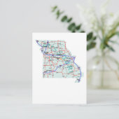 Missouri Interstate Map Postcard Postkarte (Stehend Vorderseite)
