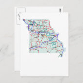 Missouri Interstate Map Postcard Postkarte (Vorne/Hinten)