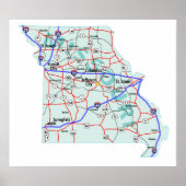 Missouri Interstate Map Print Poster (Vorne)