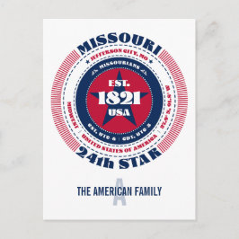 Missouri, Jefferson City, MO, Patriotic, Monogram Postkarte