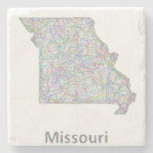 Missouri-Karte Steinuntersetzer (Vorderseite)