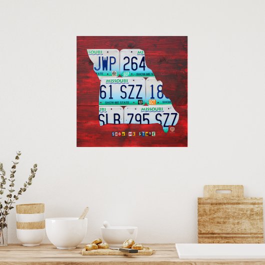 Missouri License Plate Karte Poster (Küche)