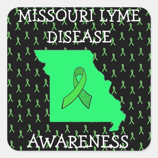 Missouri Lyme Disease Ribbons Awareness Stickers (Vorderseite)