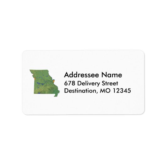 Missouri Map Address Label Adressaufkleber (Vorne)