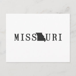 Missouri Map Shaped Letter Staat Word Art Black Postkarte