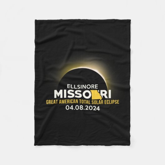 Missouri Mo Totale Sonnenfinsternis 2024 Fleecedecke (Vorderseite)