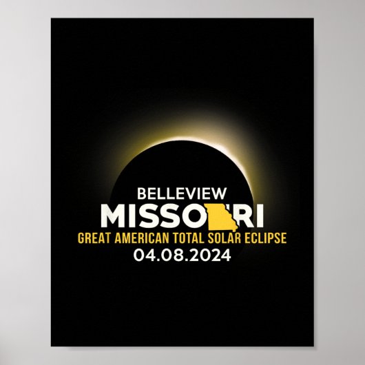 Missouri Mo Totale Sonnenfinsternis 2024 Poster (Vorne)
