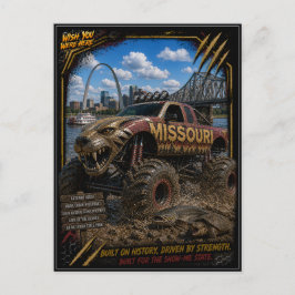 Missouri Monster Truck Gelände Kunst Postkarte