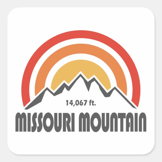 Missouri Mountain Quadratischer Aufkleber (Vorderseite)