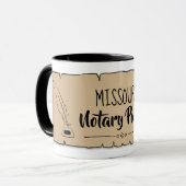Missouri Notary Public Scroll Feather Quill Tasse (Vorderseite Links)