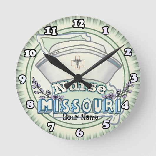 Missouri Nurse Runde Wanduhr (Vorderseite)
