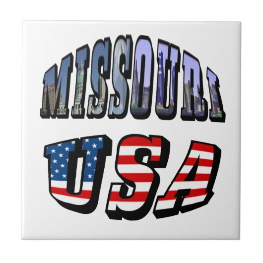 Missouri Picture and USA Text Fliese (Vorderseite)