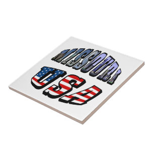 Missouri Picture and USA Text Fliese