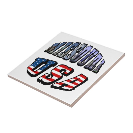 Missouri Picture and USA Text Fliese (Seite)