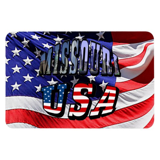 Missouri Picture and USA Text Magnet (Horizontal)