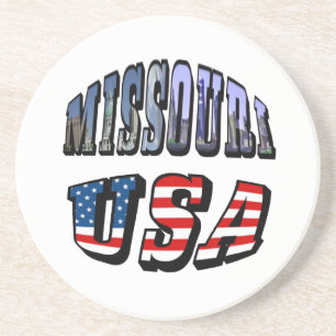Missouri Picture and USA Text Sandstein Untersetzer
