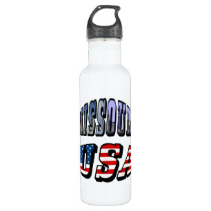 Missouri Picture and USA Text Trinkflasche