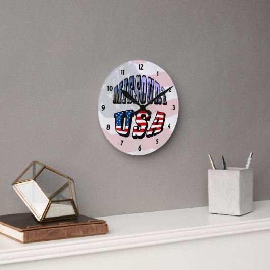 Missouri Picture und USA Text Clock Runde Wanduhr (Büro)