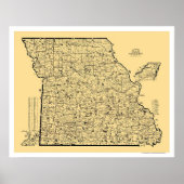 Missouri Railroad Map 1897 Poster (Vorne)
