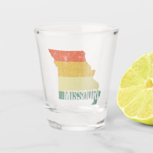 Missouri Retro Vintag Sunset Distressed Staat Map Schnapsglas