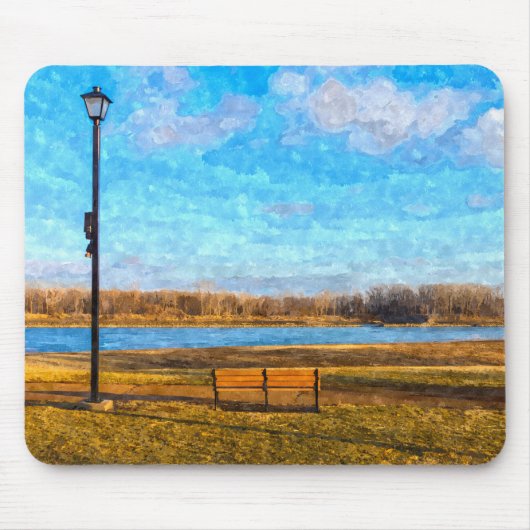 Missouri River Bench Painterly Mouse Pad Mousepad (Vorne)