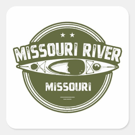 Missouri River Missouri Quadratischer Aufkleber (Vorderseite)