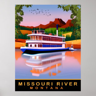 Missouri River, Montana, Tourist Cruiser, Reisen Poster